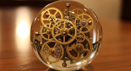 Gears Encased: Time in a Glass Sphere