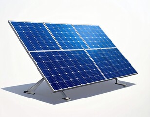 Solar panels, six in array, angled for sunlight