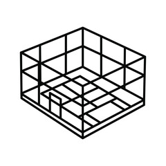 Isometric cube structure isolated on for 3d design