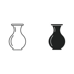 Simple outline and silhouette of a classic vase