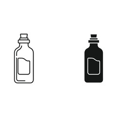 Two simple bottle icons one outline and one solid fill