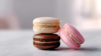macaroons on a wooden table