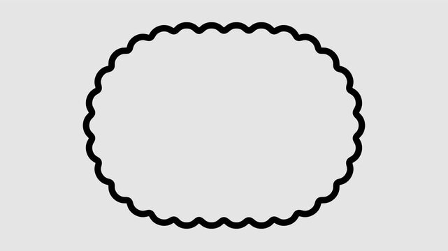 Geometric decorative frames or stickers in the shape of a circle with a wavy or zigzag edge graphic animation. Alpha channel. Transparent background motion design. 4K resolution
