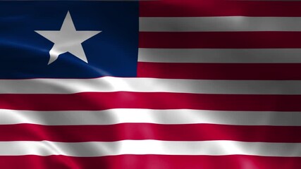 liberia national flag waving in gentle light showcasing patriotic colors and symbolic single star emblem