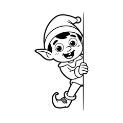 Cute Christmas Elf Cartoon Vector Art