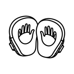 Obraz premium A pair of focus mitts isolated on, essential for boxing training
