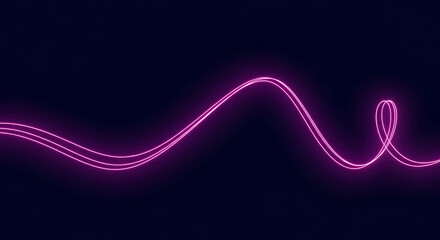 Vibrant pink neon wave pattern on a deep blue background