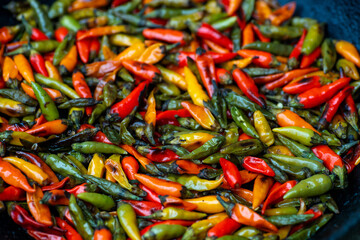 red and green chili peppers