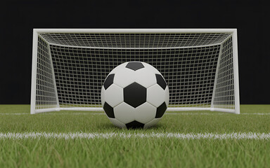 Football on football field, illustration