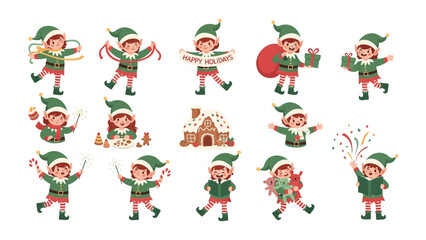 Festive Elves Collection: A delightful collection of playful elves, each brimming with Christmas cheer and holiday spirit, is ready to spread joy and create a whimsical festive atmosphere.