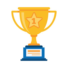Golden Winner Trophy Cup Icon First Place Award Illustration