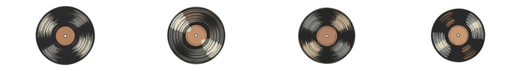 Vinyl record set spinning effect