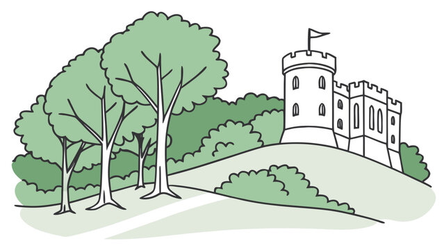 Nottingham forest and castle simple flat