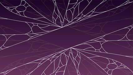 Spider Web On Dark Background Halloween Design Elements Spooky Scary Horror Decor Vector