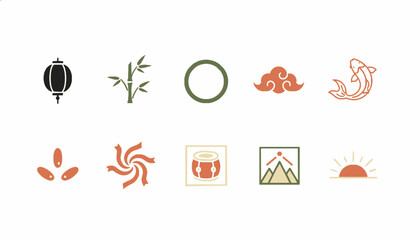 Nature and Culture Icons Minimal Earthy Line Style