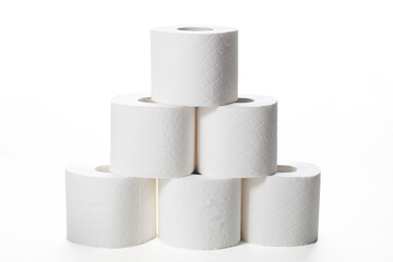 Toilet paper on a white background. A hygiene product.