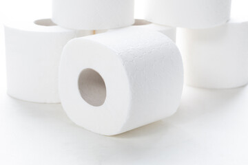 Toilet paper on a white background. A hygiene product.