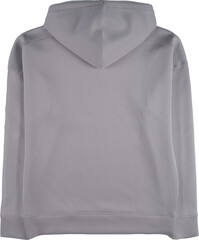 Plain light grey hoodie back view isolated on transparent background