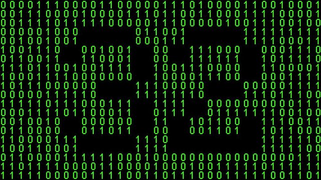 Single number 32, thirty-two, thirty-second on animated matrix background