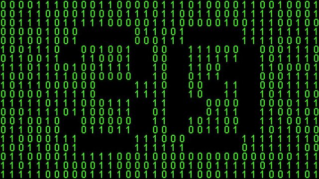 Single number 30, thirty, thirtieth on animated matrix background