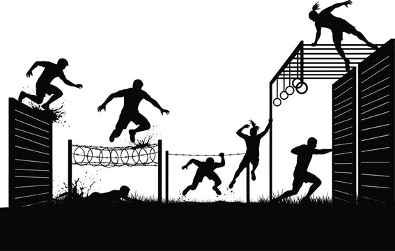 Silouhette Course Obstacle Course Silhouette Images – Browse 1,321 Stock Photos, Vectors ...