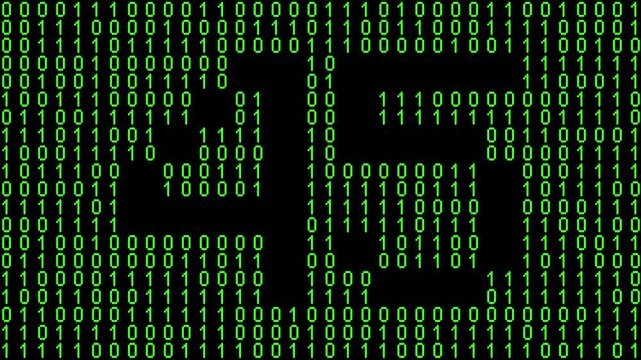 Single number 45, forty-five, forty-fifth on animated matrix background