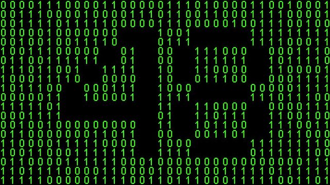 Single number 48, forty-eight, forty-eighth on animated matrix background