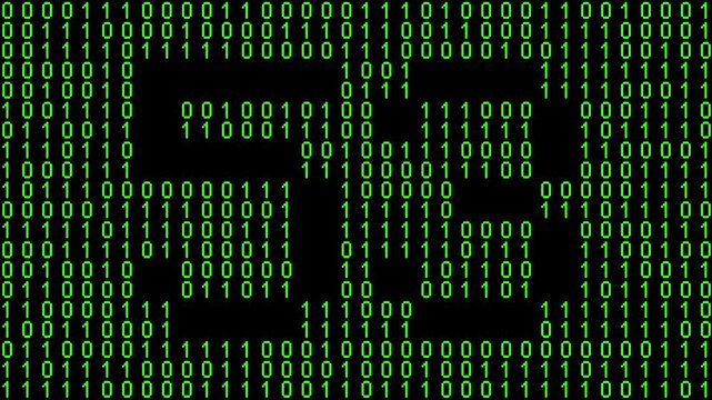 Single number 53, fifty-three, fifty-third on animated matrix background