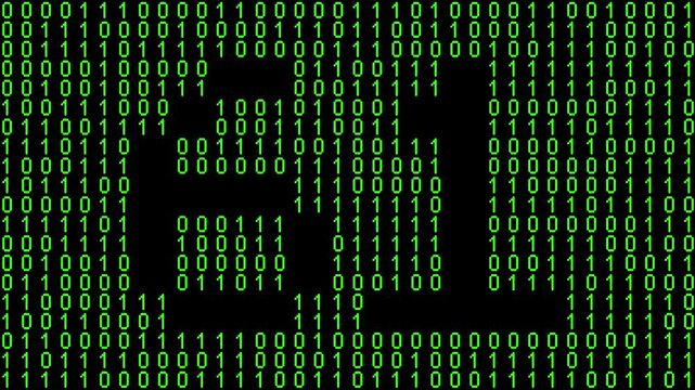 Single number 61, sixty-one, sixty-first on animated matrix background