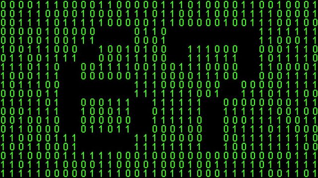 Single number 67, sixty-seven, sixty-seventh on animated matrix background