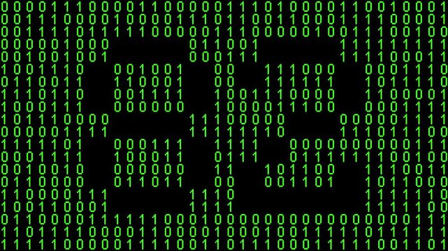 Single number 82, eighty-two, eighty-second on animated matrix background