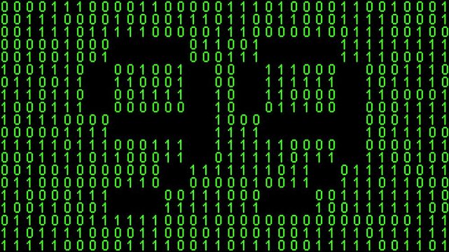 Single number 99, ninety-nine, ninety-ninth on animated matrix background