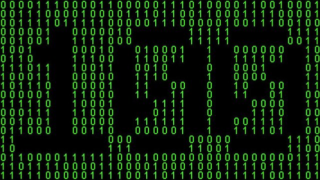 Single number 100, one hundred, one hundredth on animated matrix background