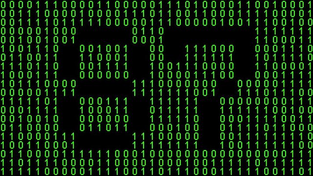 Single number 87, eighty-seven, eighty-seventh on animated matrix background
