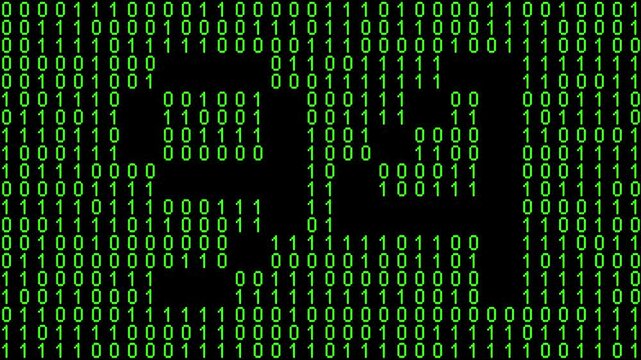 Single number 94, ninety-four, ninety-fourth on animated matrix background