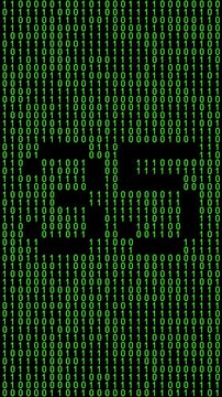 Single number 35, thirty-five, thirty-fifth on animated matrix background