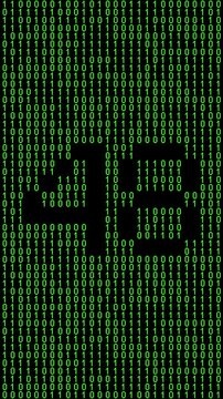 Single number 48, forty-eight, forty-eighth on animated matrix background