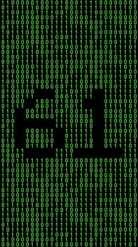 Single number 61, sixty-one, sixty-first on animated matrix background