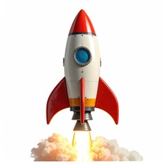 Cartoon rocket ready for launch