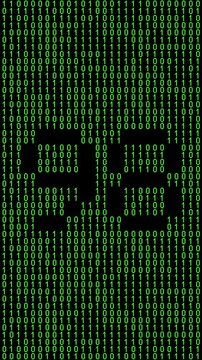 Single number 98, ninety-eight, ninety-eighth on animated matrix background