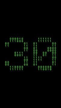 Single number 30, thirty, thirtieth on animated matrix background