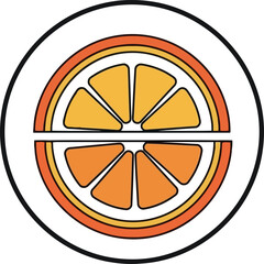 Vibrant orange slice icon fresh citrus fruit logo