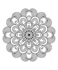 Abstract vector floral pattern design with decorative mandala and seamless leaf ornament