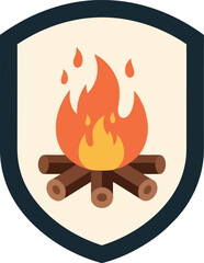 Campfire shield emblem