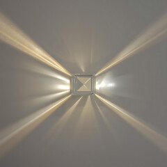 Square Wall Sconce with Four Warm Light Beams