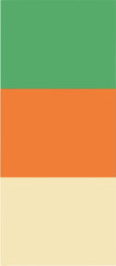 Abstract color blocks green orange cream
