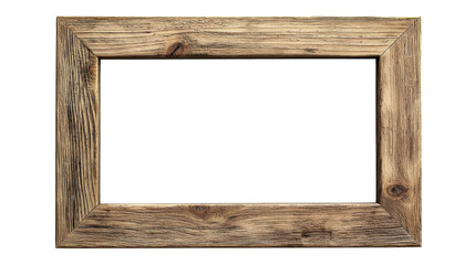 Rustic Wood Frame, Empty Display, Isolated on Transparent Background, Texture, Rustic, Aged, Woodwork, Boundary Frame, Rustic, Aged, Woodwork