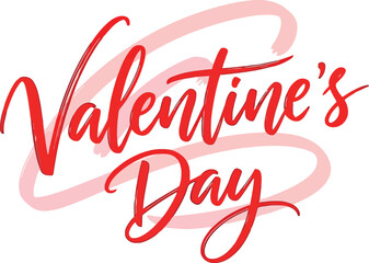 Valentine s day red script typography