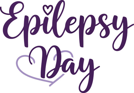 Epilepsy day awareness purple heart calligraphy - Powered by Adobe