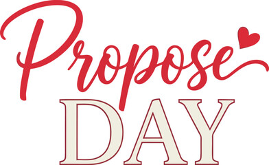 Propose day romantic script text with heart icon